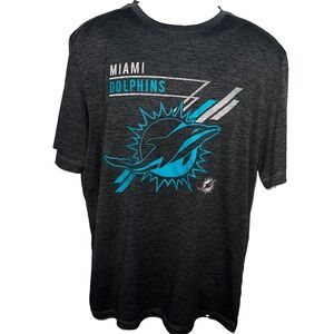 NFL Miami Dolphins Men's Size Large Charcoal Gray Blue Graphic Miami Dolphins